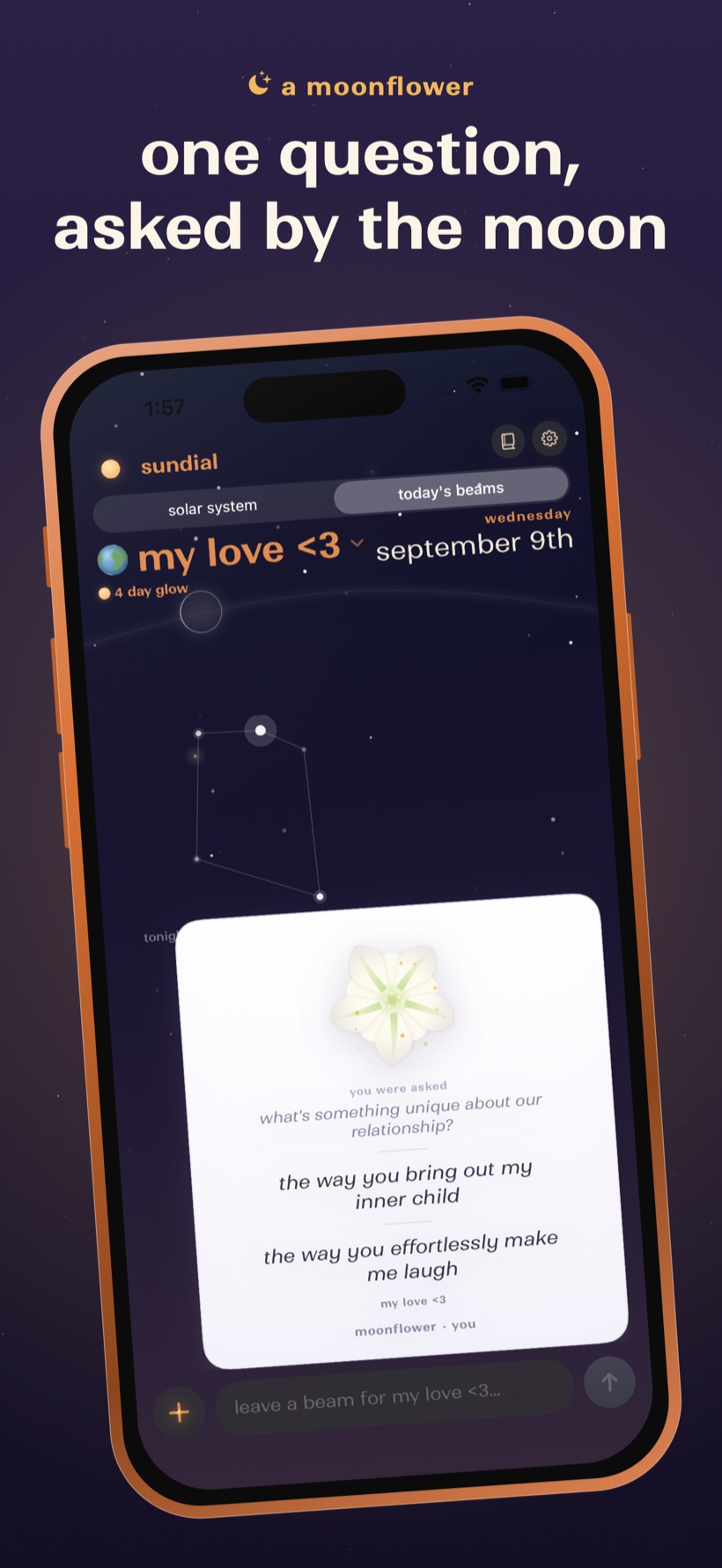 Sundial — a moonflower: one question, asked by the moon
